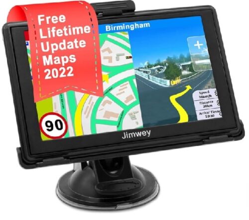 SAT NAV 2023 UK Ireland Europe Map (Lifetime Free Update), Jimwey GPS Navigation for car/trucks/lorry/Motorhome/LGV/HGV, Voice Guidance & Speed Cam Alerts, POI & Postcode Search, Touch Screen, 5 Inch