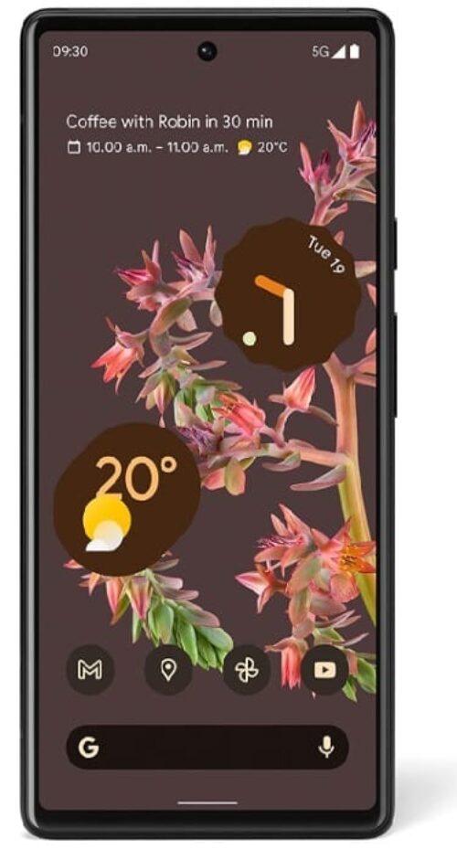 Google Pixel 6 – Unlocked Android 5G Smartphone with 50 Megapixel Camera and Wide-Angle Lens – 128 GB – Stormy Black