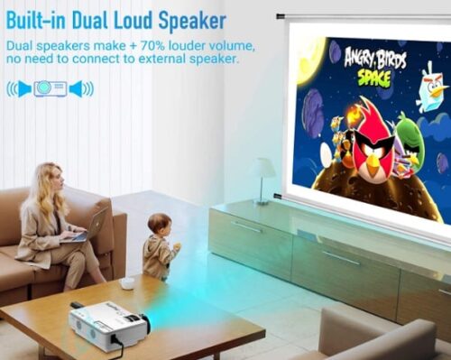 XuanPad Mini Projector Portable video-projector,55000 Hours Multimedia Home Theater movie Projector,Compatible with TV Stick,Full HD 1080P HDMI,VGA,USB,AV,laptop,iphone,Android Smartphone